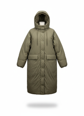 Oversized Hooded Puffer Zara Coat  – Khaki