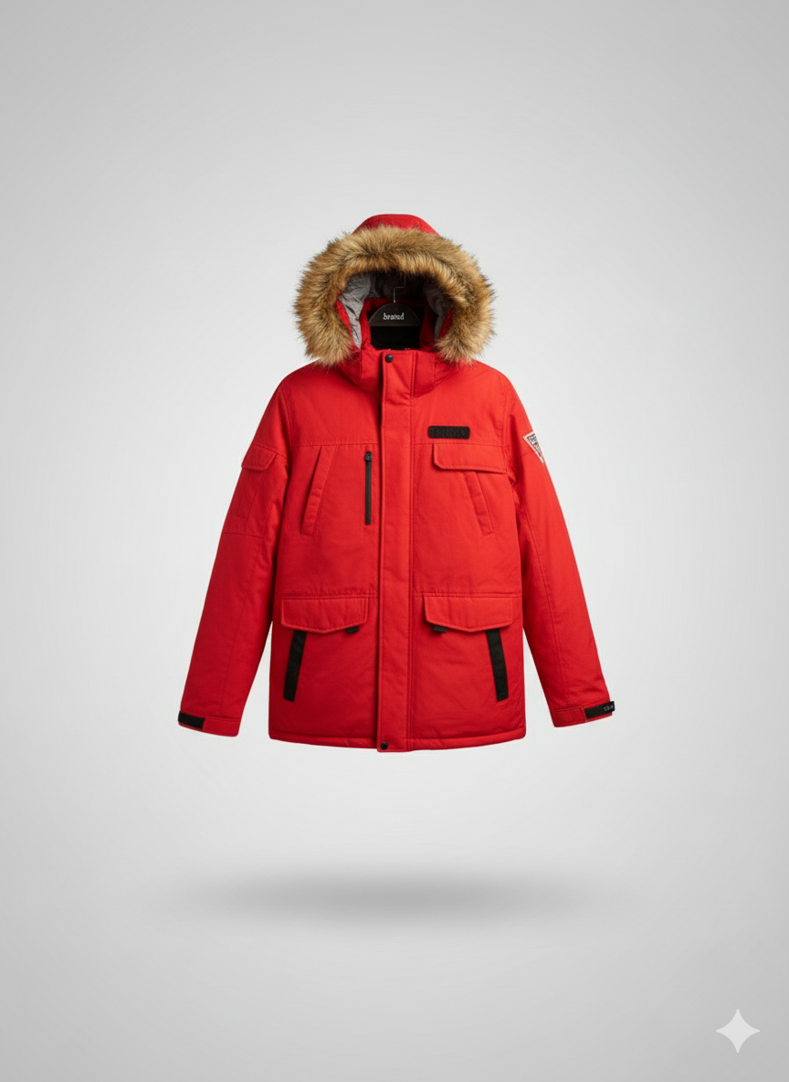 Guess Fur Jacket – Red